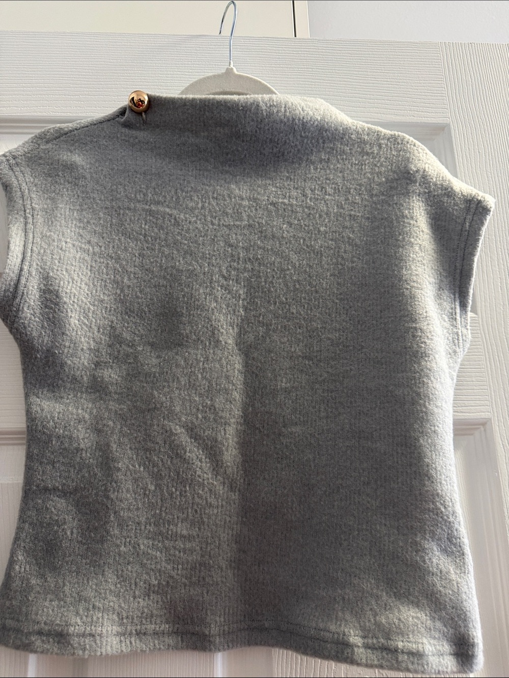 SHEIN Light Gray Sleeveless Turtleneck Knit Top